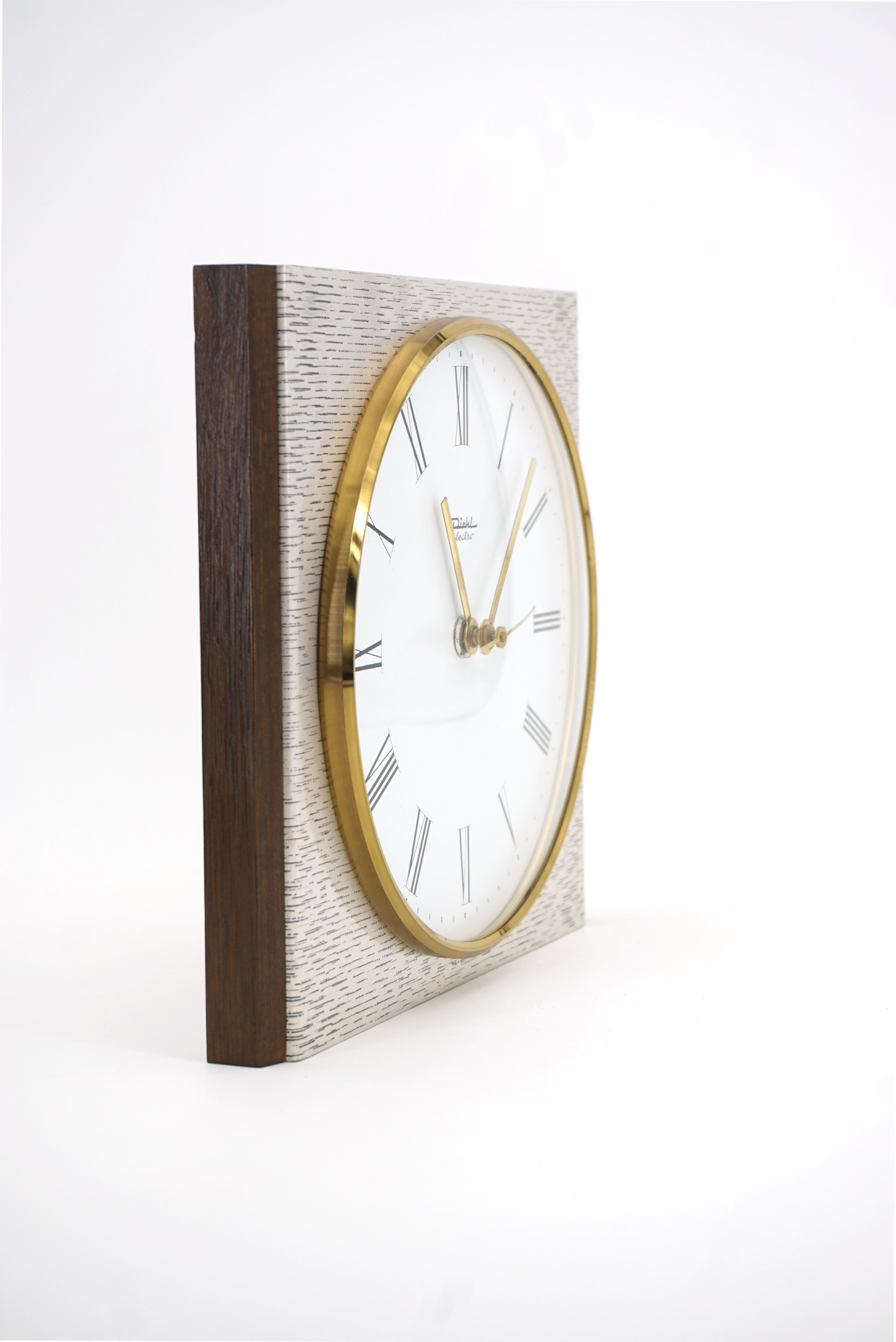 Diehl metal and wood wall clock