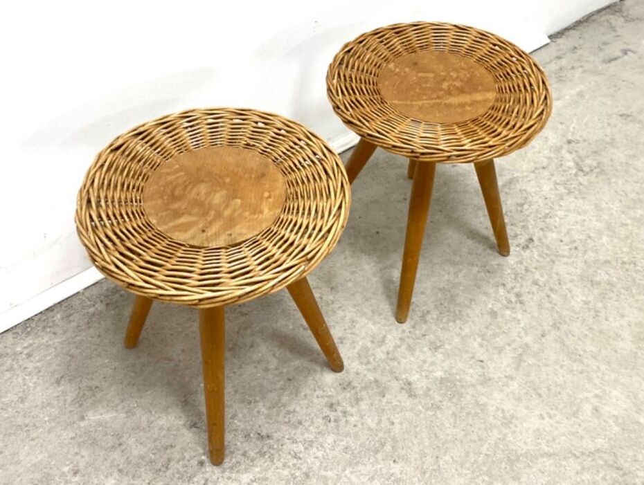Paire de tabourets design Jan Kalus par úluv, vintage tchèque 1960s