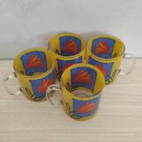 4 luminarc tulip pattern cups