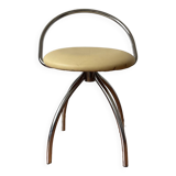Chrome designer swivel tripod chair