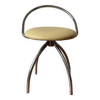 Chrome designer swivel tripod chair