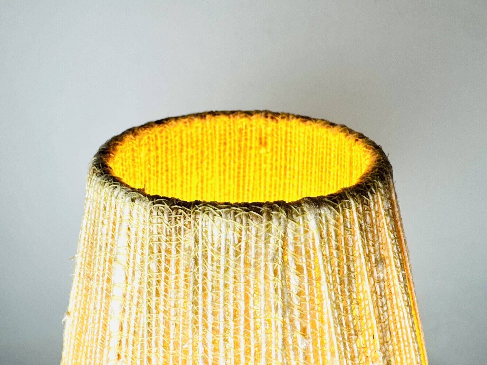 Model 332 Table Lamp In Brass And Natural Fibre By Eae, Sweden 1950S