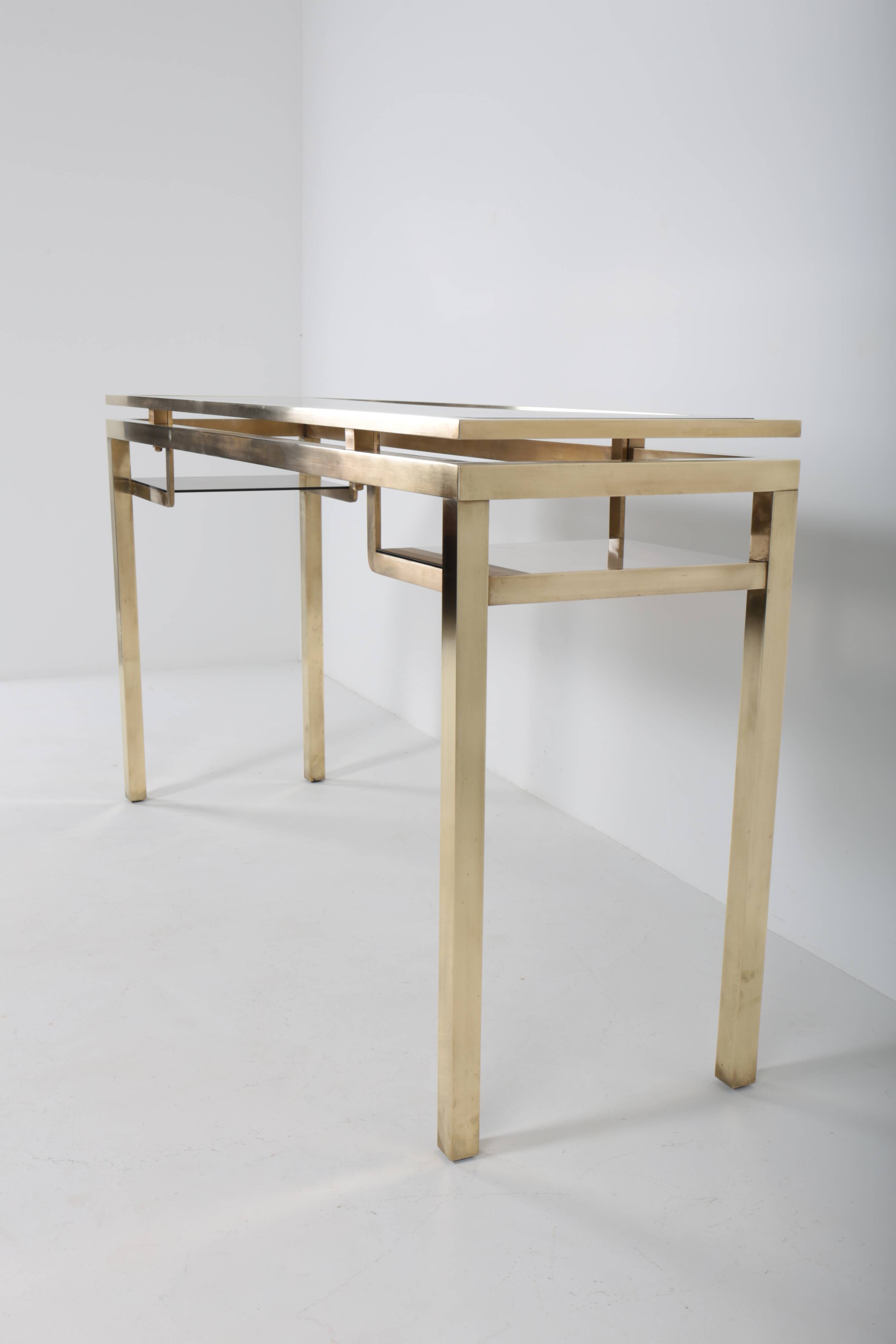 Brass console by Guy Lefevre, 1970s