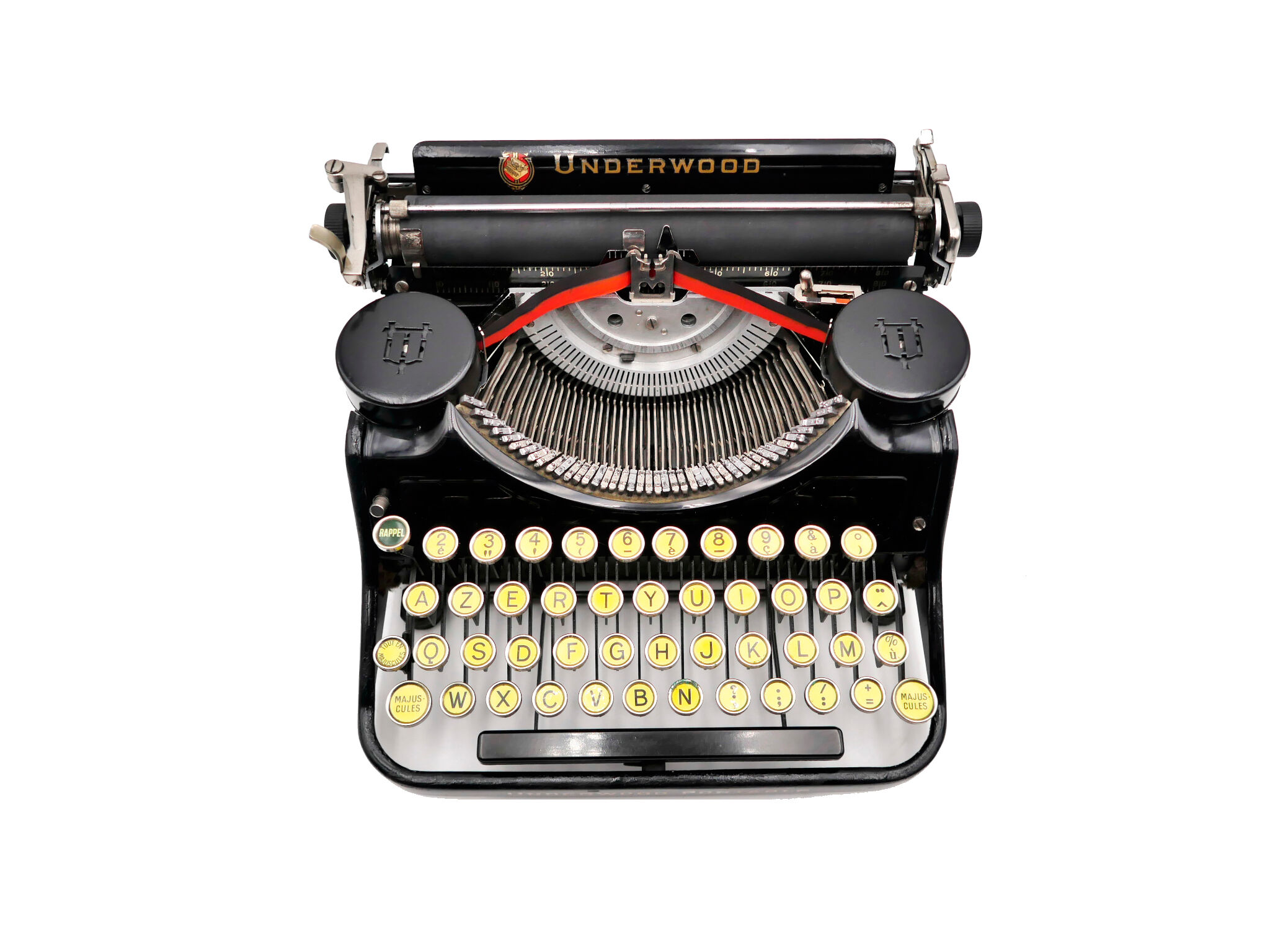Underwood Portable 4 Bank Typewriter Revised New Black Ribbon 1930