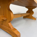 Vintage XXL farmhouse monastery pine table from the 1960s.