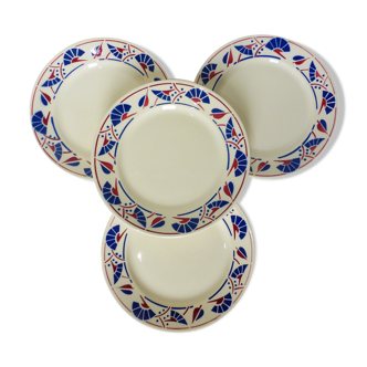 4 dessert plates of Badonviller model Mousmee