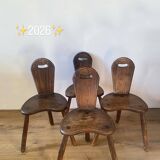 4 brutalist farm tripod chairs