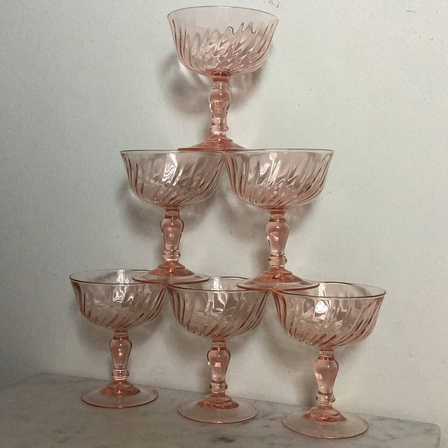 6 Rosaline champagne glasses
