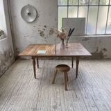 Walnut farmhouse table with swivel and extendable top