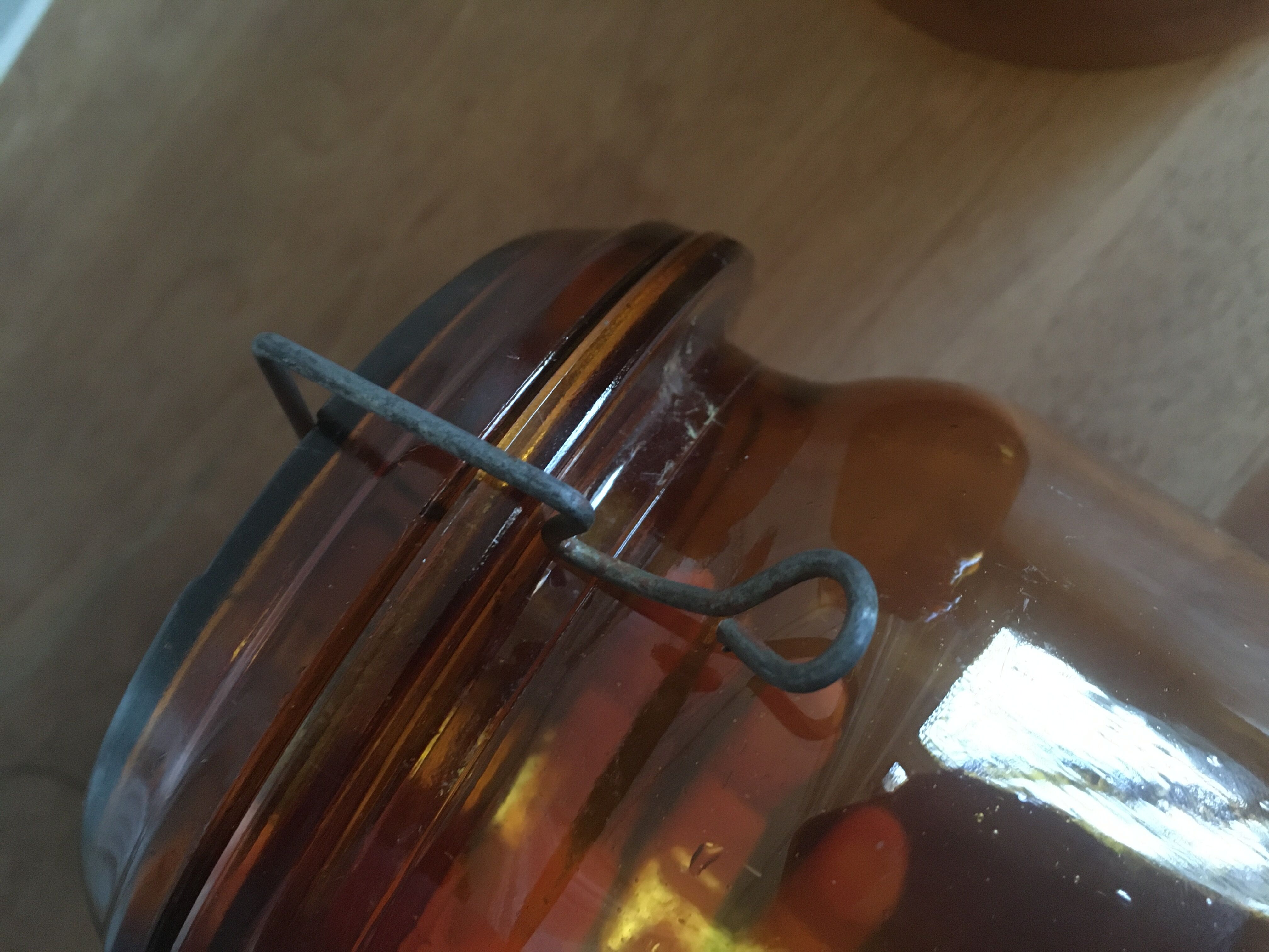 Duo of amber BVB jars