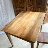 Antique walnut farmhouse table for four people