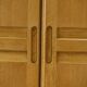 Solid oak wardrobe by Guillerme et Chambron and ceramic by Danikowski 1950s