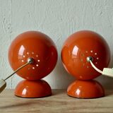 Pair of vintage falca lamps - ball lamps - space age design - made in italy