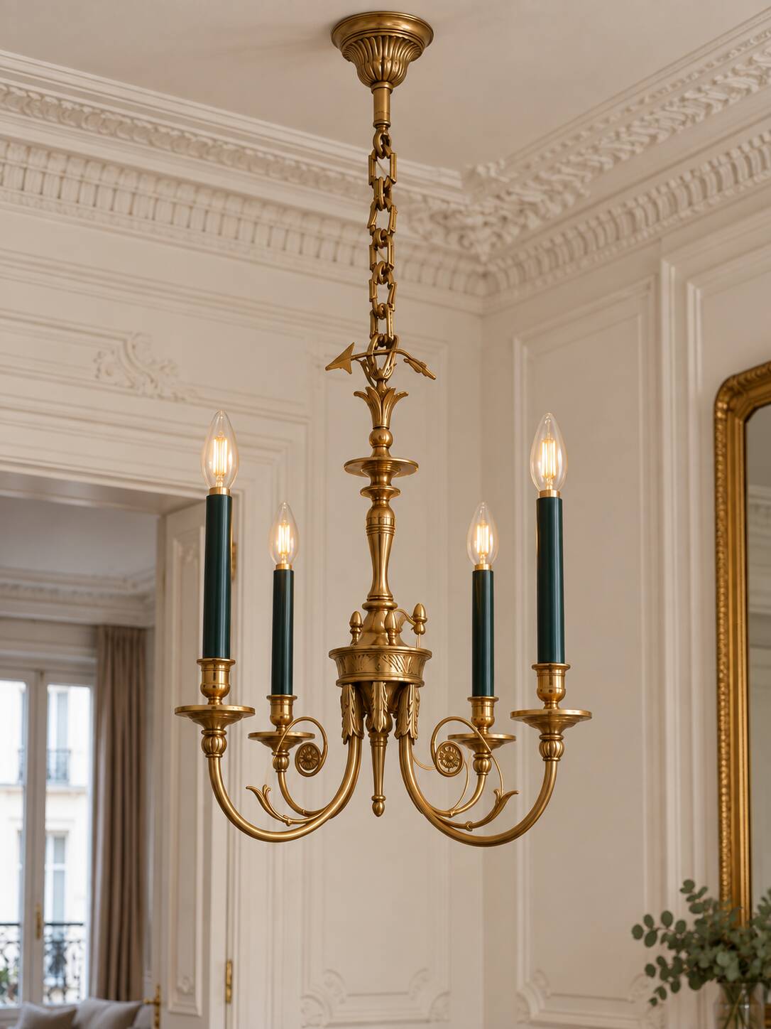 Lustre Directoire 4 branches Lucien Gau
