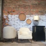 Armchair toad ecru alcantara