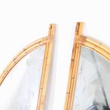 Pair of rattan “sail” mirrors