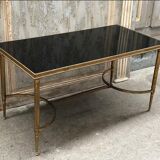 Table verre laiton dore