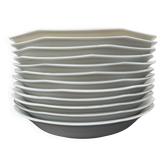 Set of 12 deep porcelain plates from Sologne.