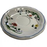 Gien earthenware saucer, decorated with birds of paradise.