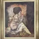 oil painting on canvas 60s/70s – Thoughtful female nude by C. D’Avignon