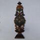 Pair of mountain appliques Savoy vintage painted wood