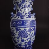 Chinese baluster vase white blue