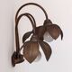 Vintage brass wall light with three branches, floral pattern, France, 1970.