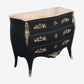 Commode style Louis XV noire