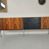 Vintage rosewood sideboard, chrome 1960