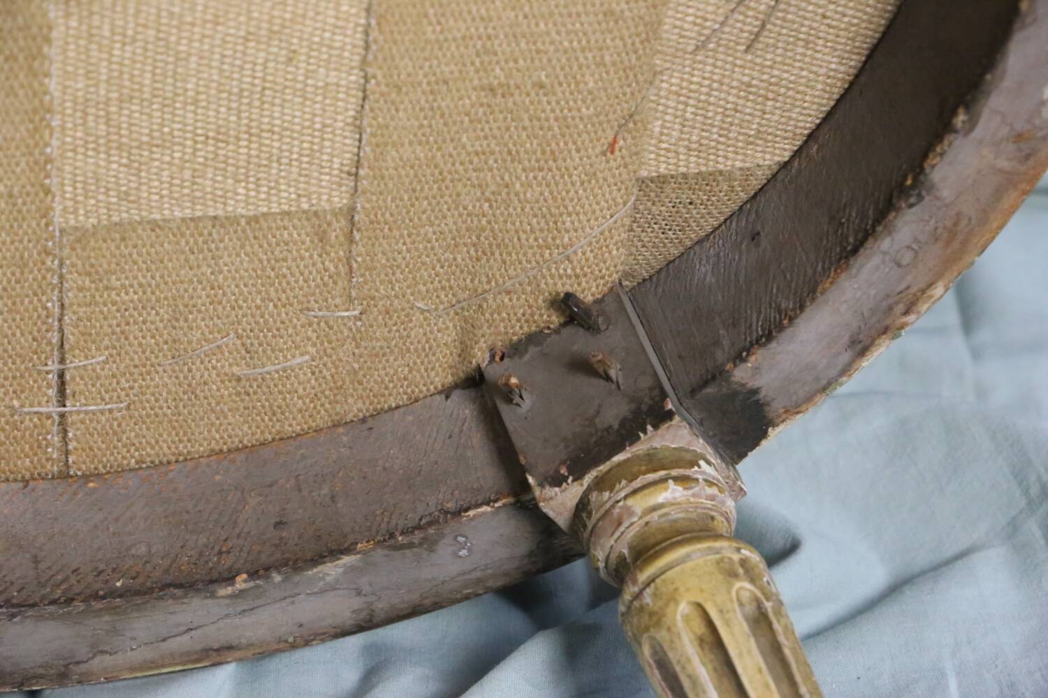 Louis XVI style cabriolet medallion armchair