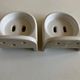 Pair of white porcelain bathroom shelves 1950