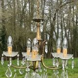5-light bronze chandelier with glass tassels