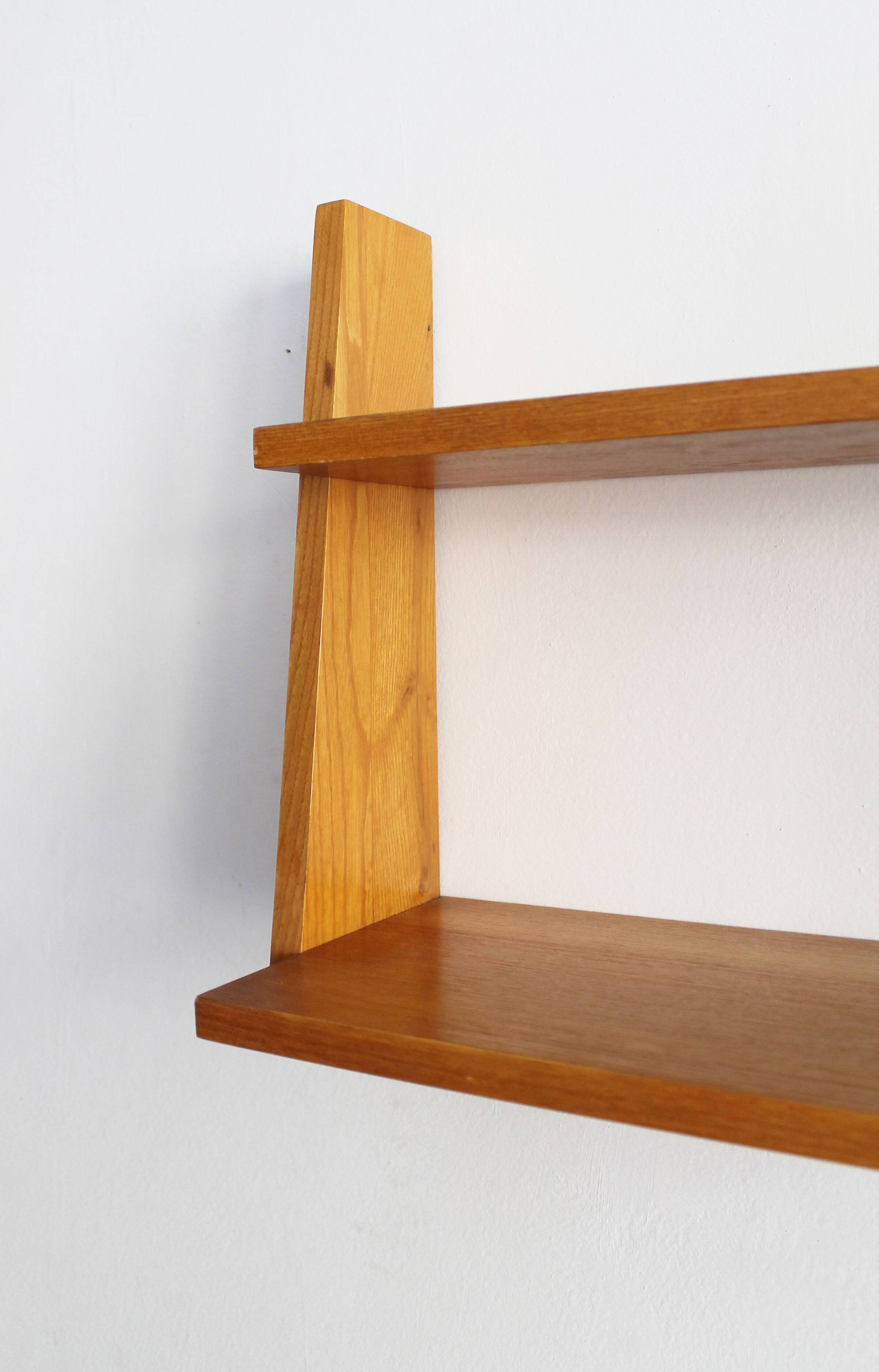 Vintage Wall Shelf in Beech, Czechoslovakia, 1960s