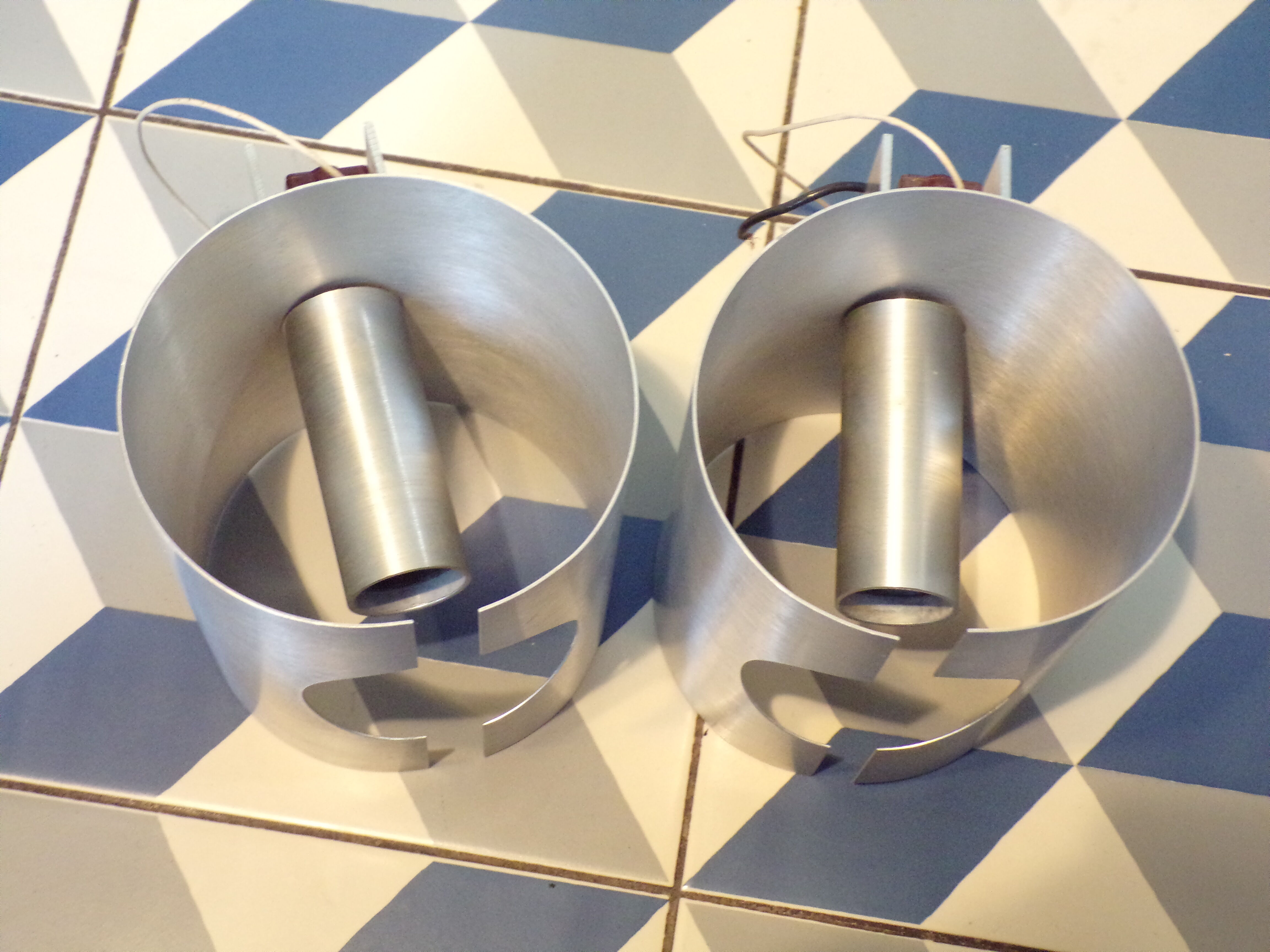 Paire d'appliques spage age feuille inox