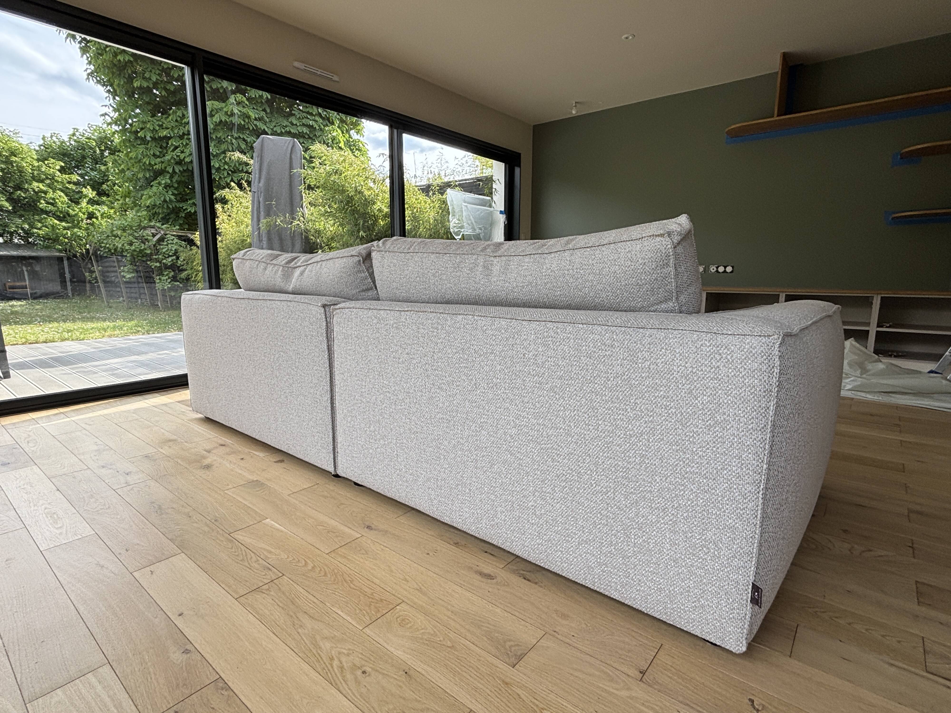 4-seater sofa set and pouf, France Yerres model sofa