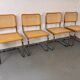 Set of 4 vintage Cesca S32 dining chairs by Marcel Breuer, 1990s