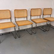 Ensemble de 4 chaises de salle à manger vintage Cesca S32 par Marcel Breuer, années 1990.