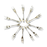 11 dessert forks Silver plated Christofle cakes 24 g vintage antique 1844 - 1935