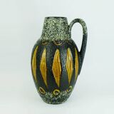 scheurich 1960s 70s VASE jug model 279-38 black and white fat lava abstract decor