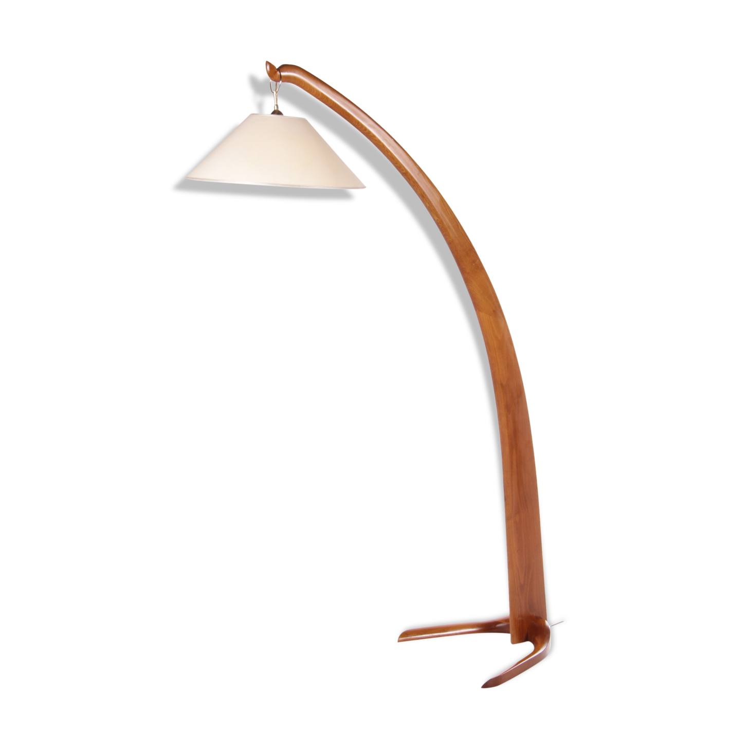 French wooden arched floor lamp from the 1940s