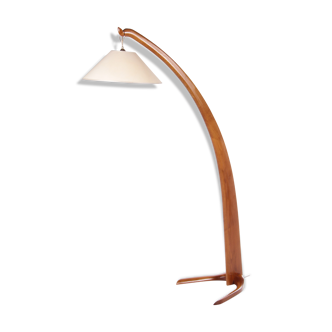 French Wooden Arch Floor Lamp, 1940s