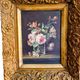 Oil painting on rosewood in a vase, early 20th century