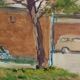 Guido hanset (1910-1992) watercolor on paper view of genoa ? 1968 signed