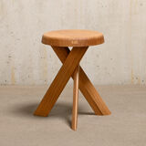 Pierre Chapo Stool S31A in solid Oak wood by Chapo Creation, France