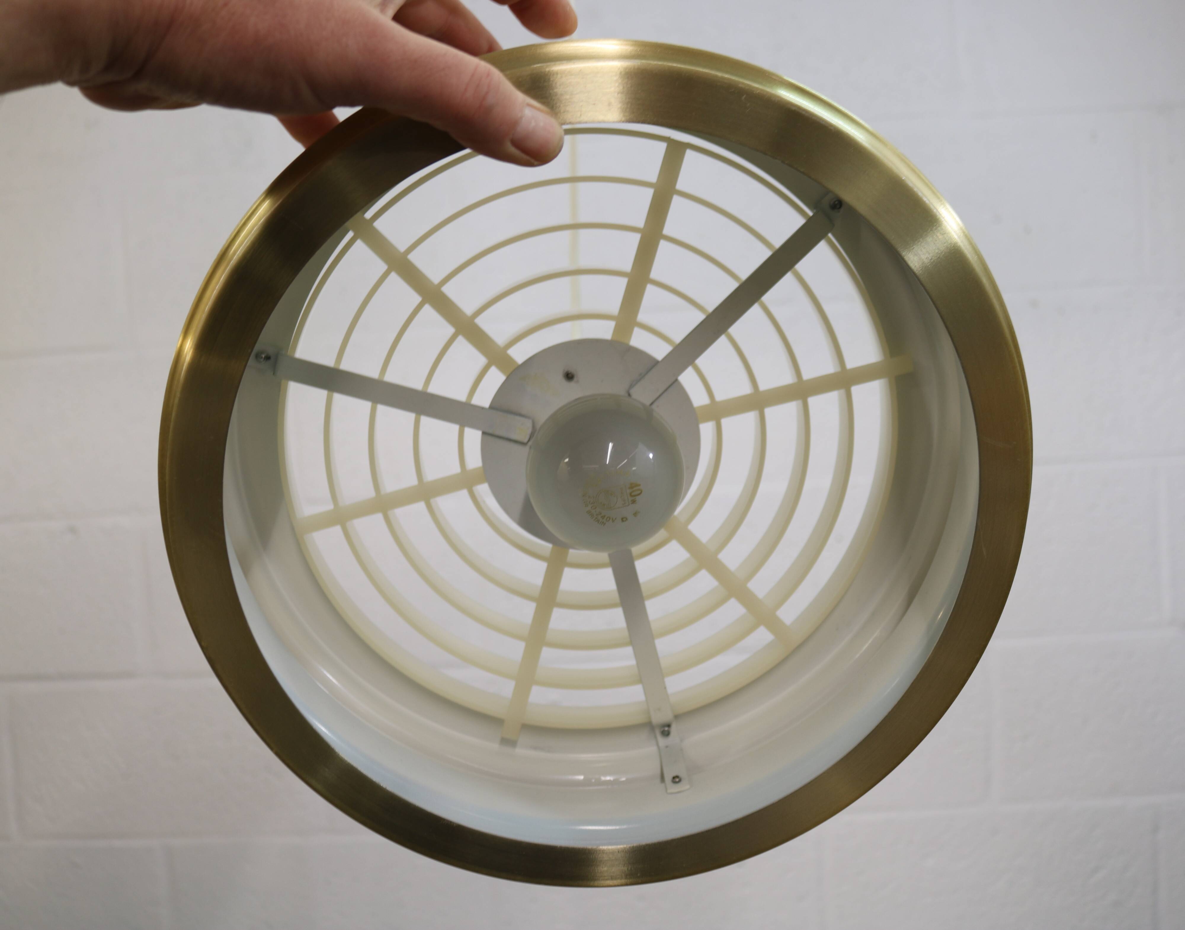 Golden vintage brass lamp: 1970s Scandinavian Mid-Century Modern