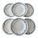 Set of 6 semi-deep plates in ironstone Longchamp model Denise.