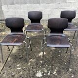 Lot of 4 vintage Flototto chairs
