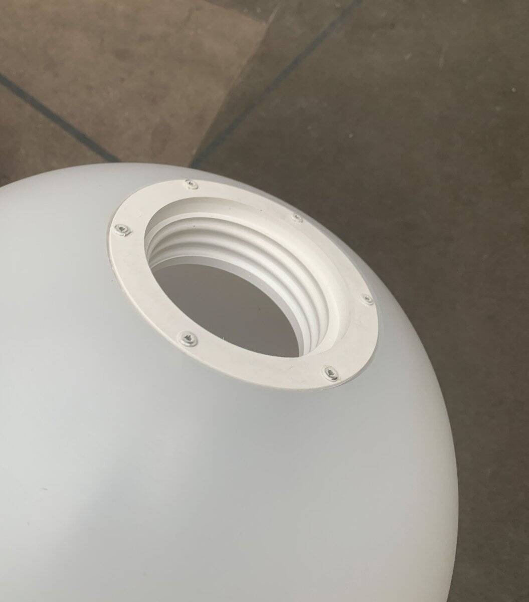 Vintage floor lamp in the shape of a globe from the French space age by SCE, France.