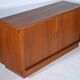 Teak sideboard by dyrlund, sliding door dresser, danish design, 1960s