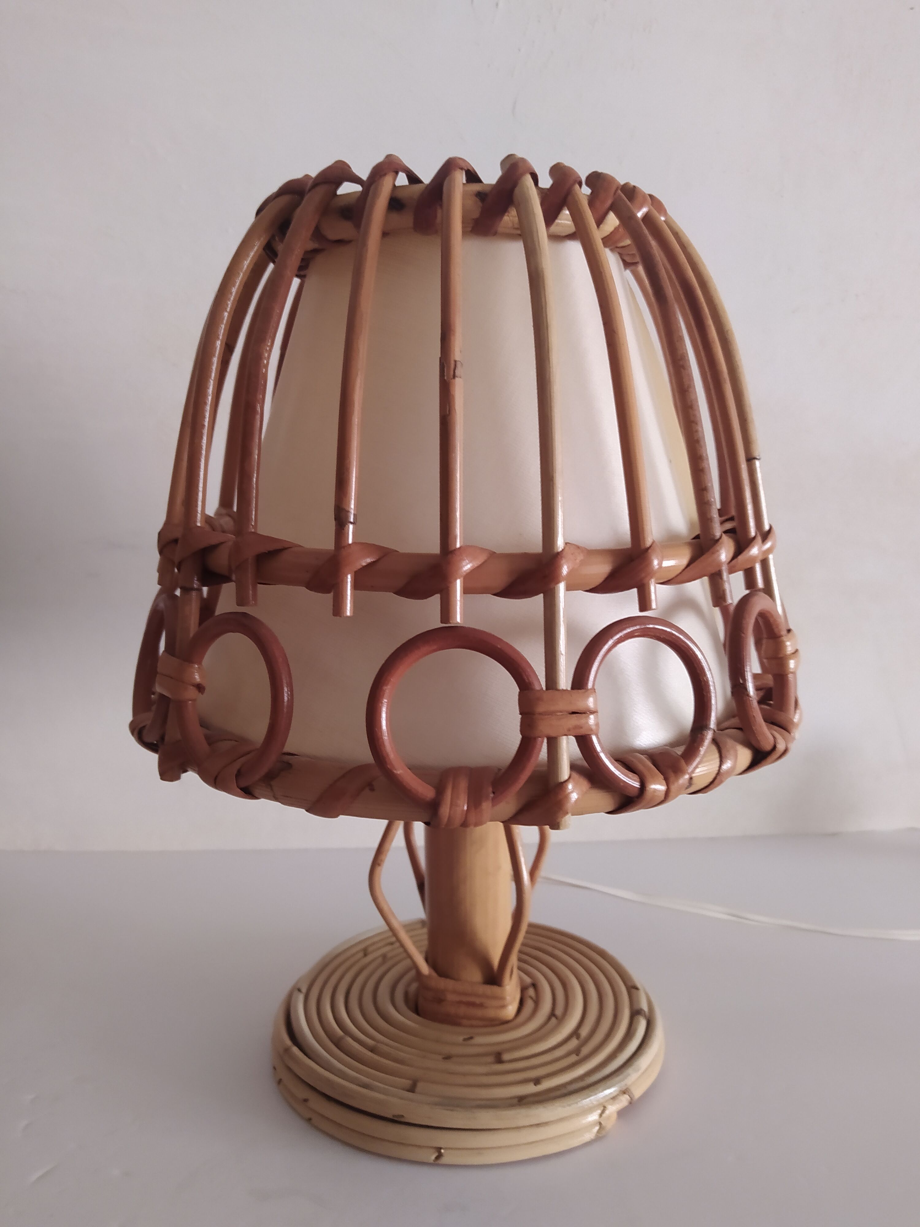 Pair of bamboo lamps